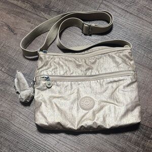 Kipling Metallic Champagne Crossbody Bag